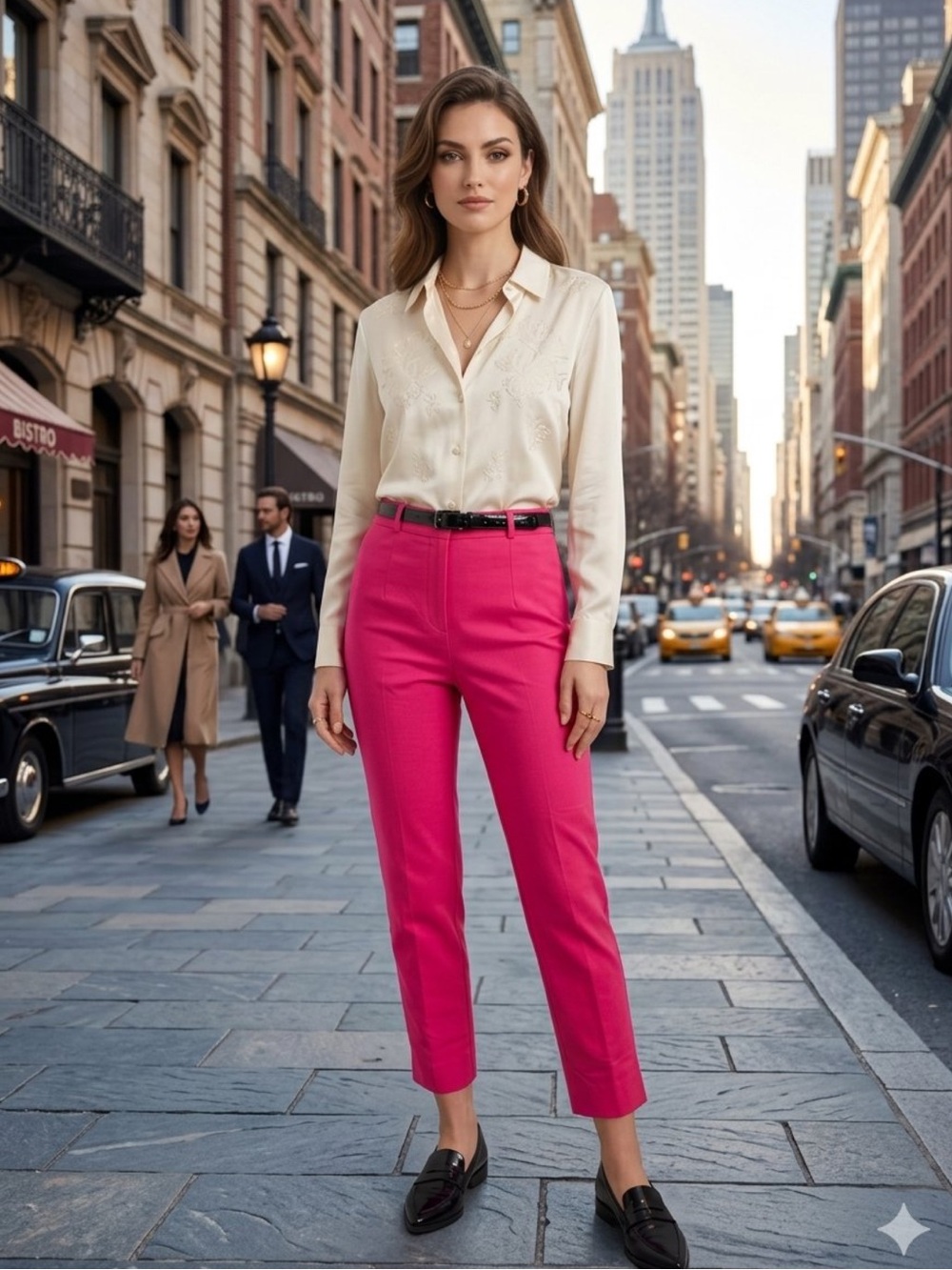 NWT Frances Valentine Pink Lucy Pant 2 Crop Stretch Cotton Slim High Rise Chic